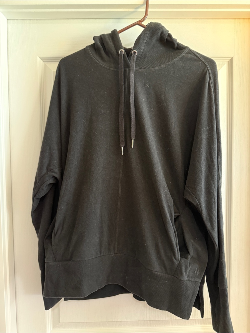 Sweaty Betty Liberate Luxe Fleece Hoodie in black Size XL